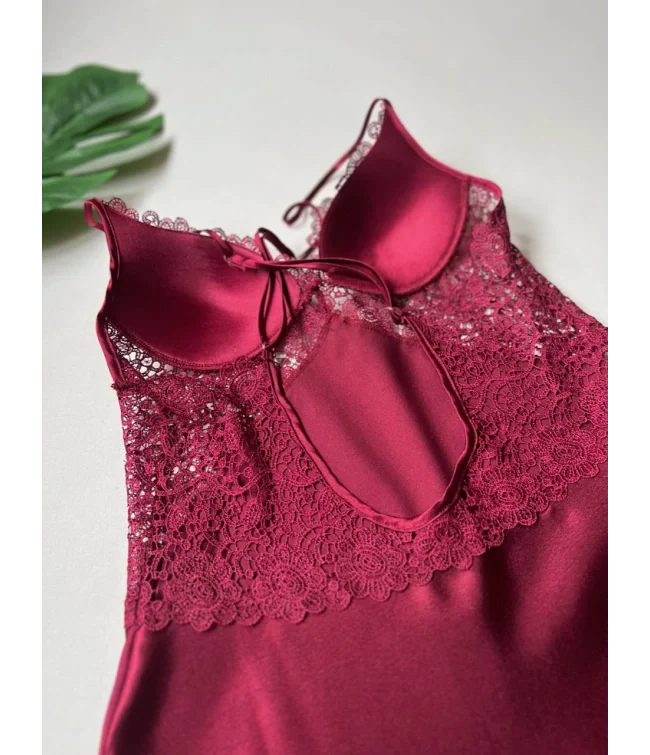 Rosalind Lace-Cup Satin Nightdress