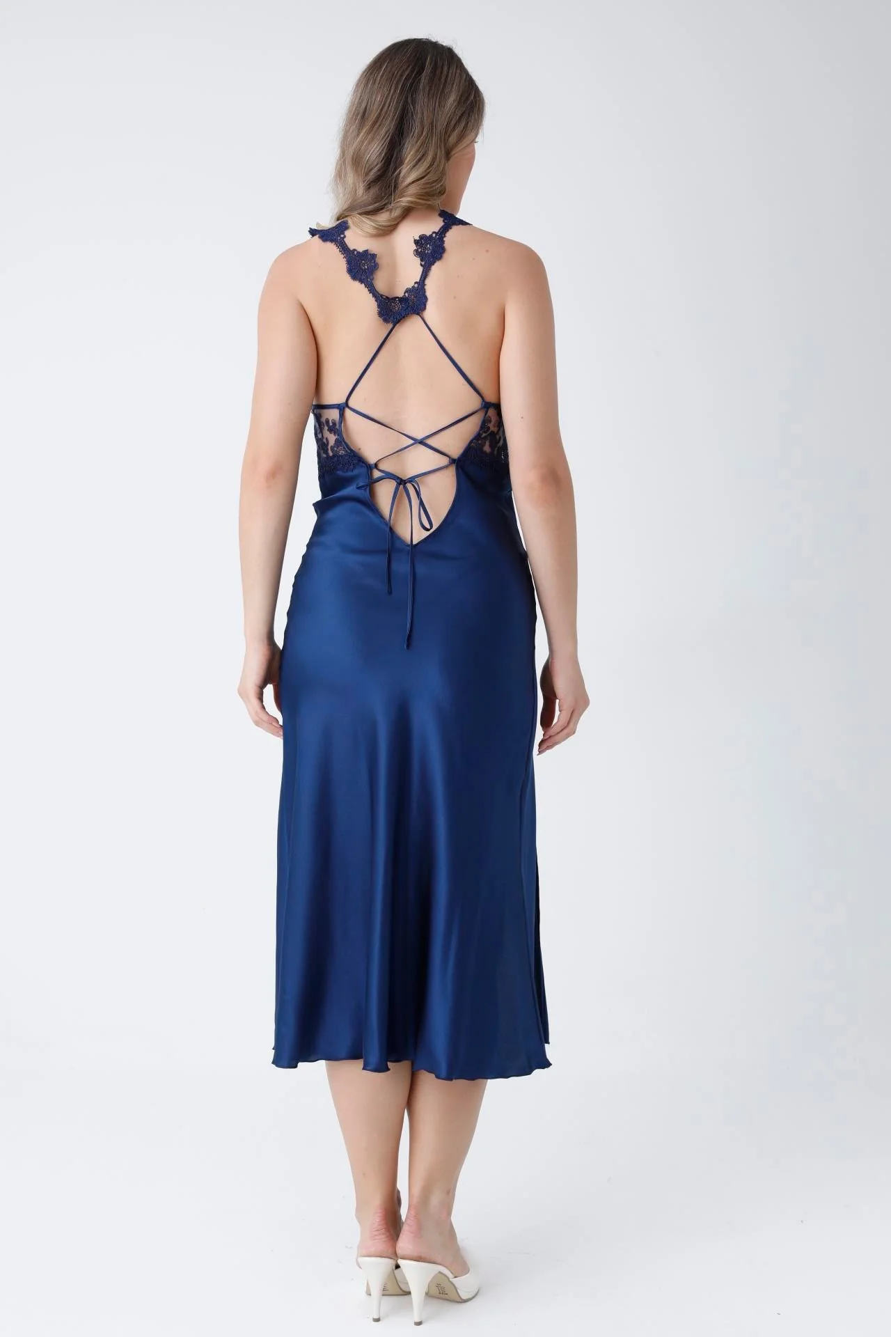 Camille Lace-Trim Satin Cami Set